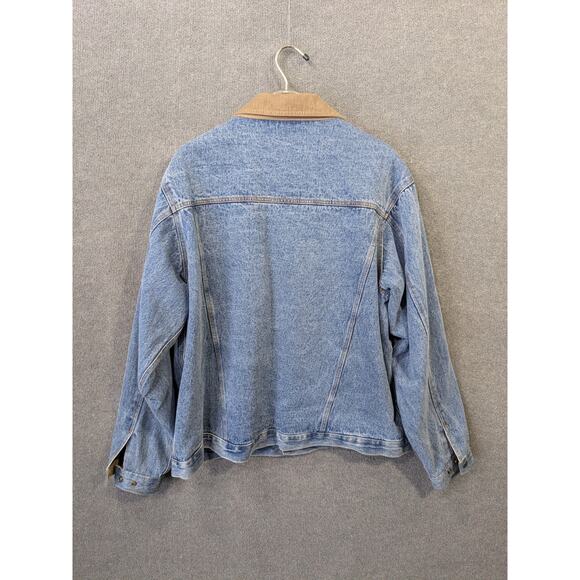 VTG Sonoma Chore Jacket Mens XL Denim Barn Coat Corduroy Collar Flannel Lined - Picture 7 of 13